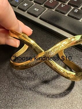 Rustic Cuff Gold Infinity 'Choose Kindness' Cuff Bracelet